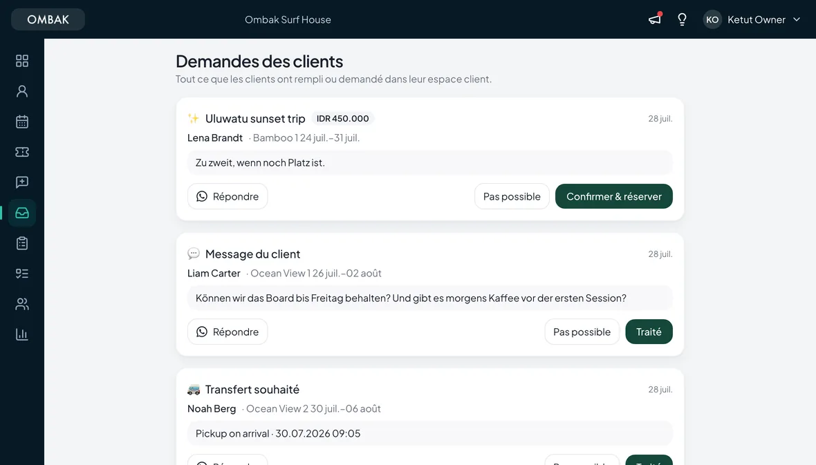 Demandes clients